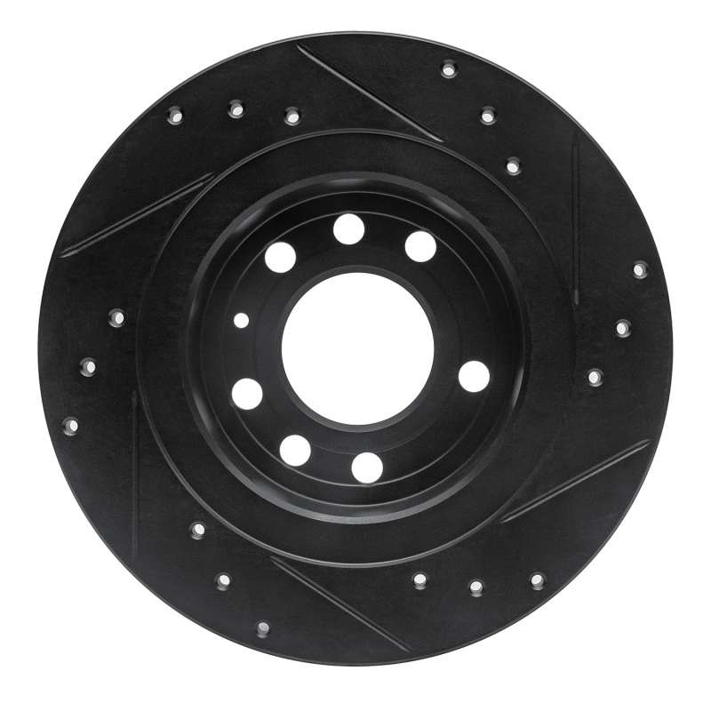 Pontiac Solstice Brake Rotor (1) - Rear Left - R1 Concepts - Drilled & Slotted - Black - `06-`10